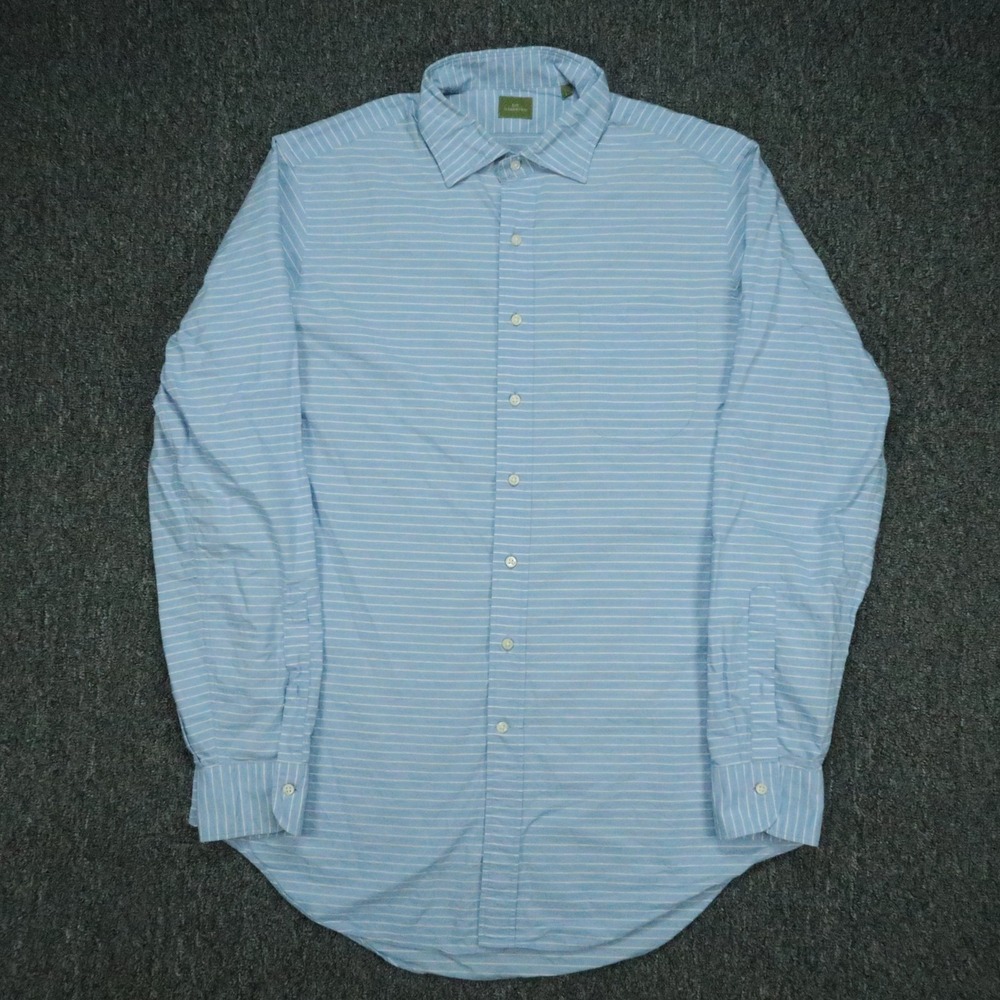 Sid Mashburn Shirt Mens Large Blue White Striped Long Sleeve Button Up